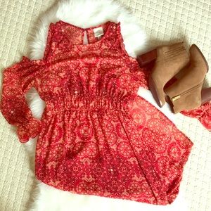 NWOT Midi Cold Shoulder Dress, Size S/M